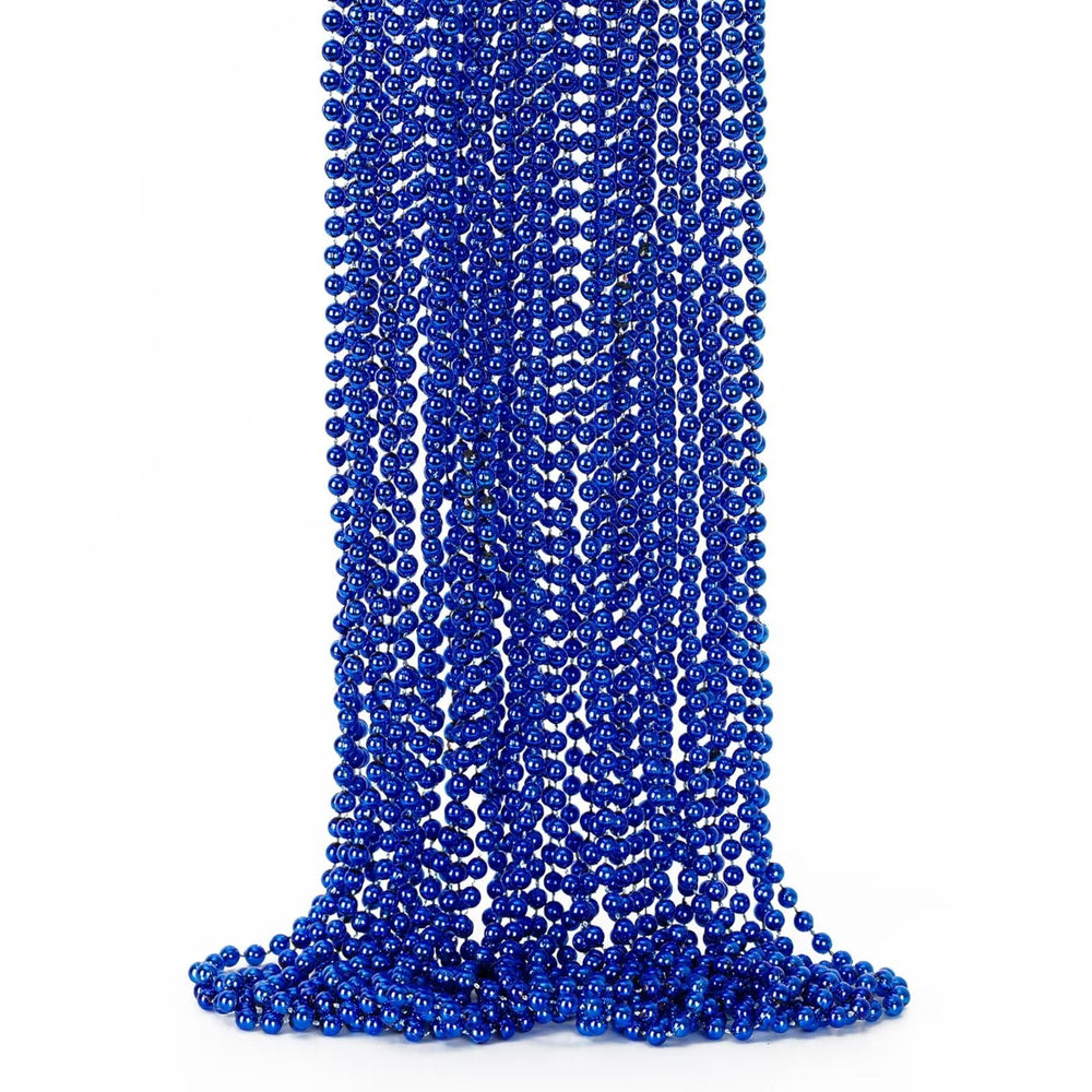 EOBOH 12-piece blue bead necklace, 33 inches, versatile festival accessory.