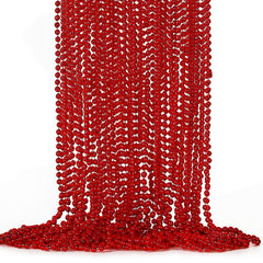 EOBOH 24Pcs red bead necklace pack for festive decorations and party favors.