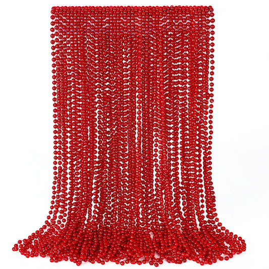 EOBOH 30pc red beaded necklaces pack for vibrant party color and sharing.