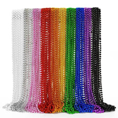 EOBOH 72pc Mardi Gras beads set in metallic hues for festive elegance