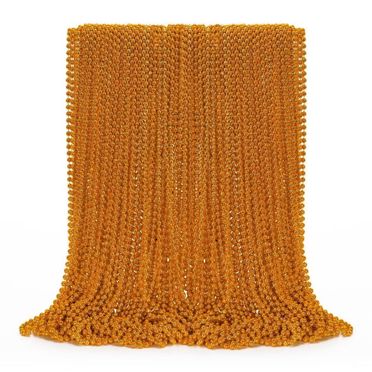 EOBOH 72-piece Mardi Gras beads in orange, ideal party favors for parades.