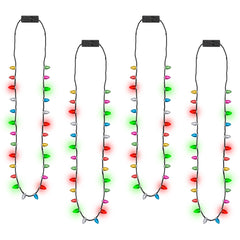 EOBOH Christmas necklace 6-pack with bright bulbs adds festive glow to any party.