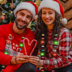 EOBOH colorful glow necklace makes a fun Ugly Sweater accessory.