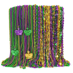 EOBOH Mardi Gras beads 33 inches, ideal for parade throws