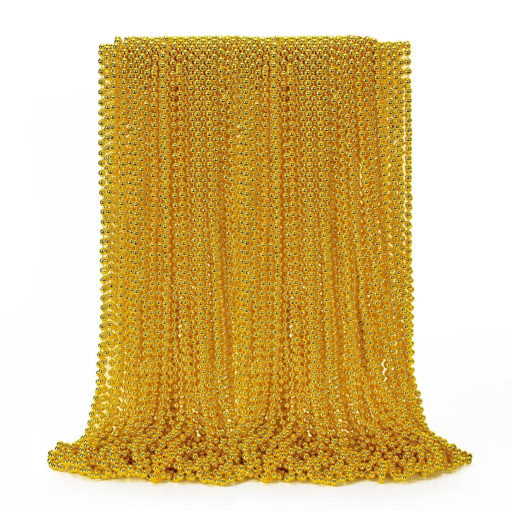EOBOH Mardi Gras beads necklace in gold for festive parade outfits.