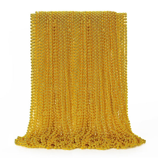 EOBOH Mardi Gras beads necklace in gold for festive parade outfits.