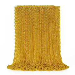EOBOH Mardi Gras beads necklace in gold for festive parade outfits.
