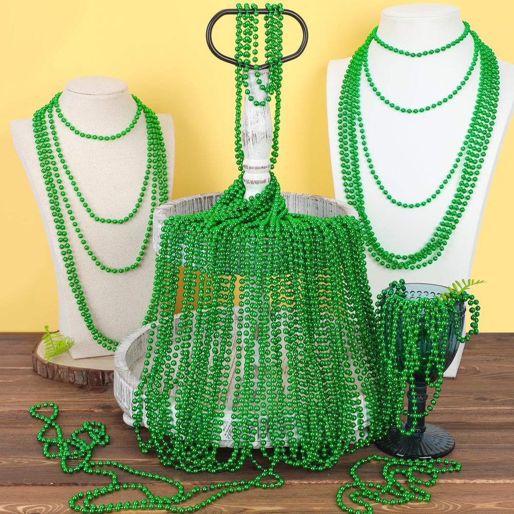 EOBOH Mardi Gras green beads necklace for vibrant celebrations and photo moments