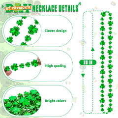 EOBOH shamrock green beads bulk kit, durable PVC for long-lasting party favors.