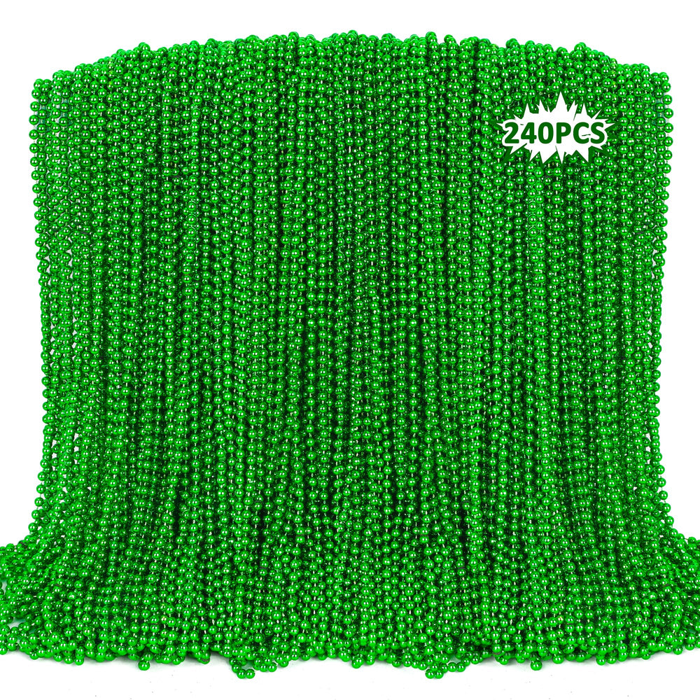 EOBOH St Patrick's Day necklaces with 240 green beads for festive parades