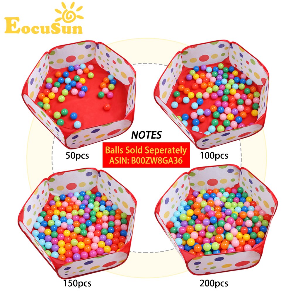 EocuSun ball pit capacity over 400 balls for immersive play