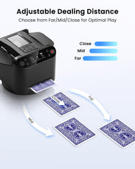 Eolzzi Black Pro supports up to 12 players with customizable dealing for larger games.