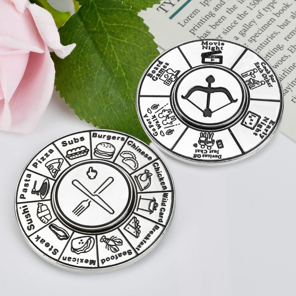 Eonakry steel turntable dice with pizza option for easy dinner decisions