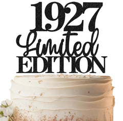 EONNCNT Limited Edition 1927 cake topper with black glitter for elegant 99th birthday celebrations.