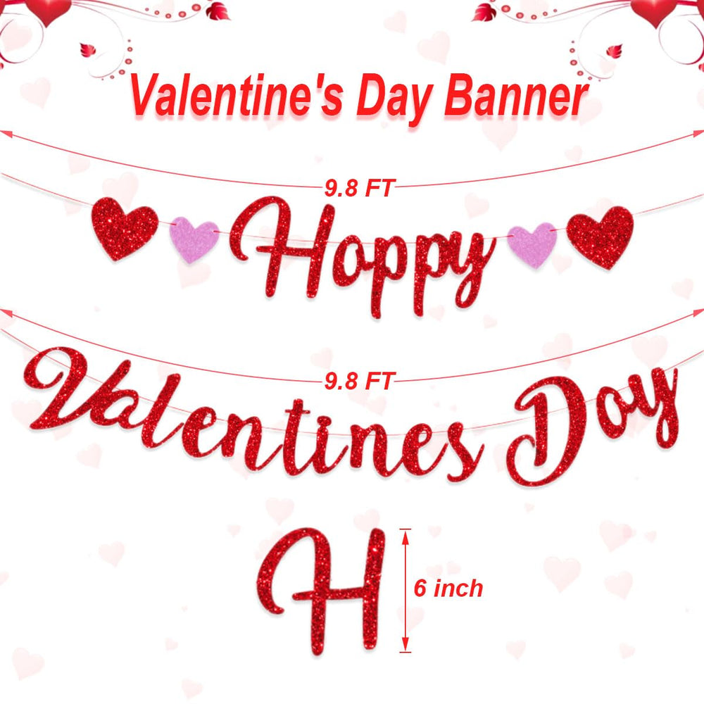 Eostankr Happy Valentines banner ribbon for easy hanging and display
