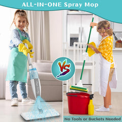 EP EXERCISE N PLAY spray mop action encourages safe role-play and cleaning skills.