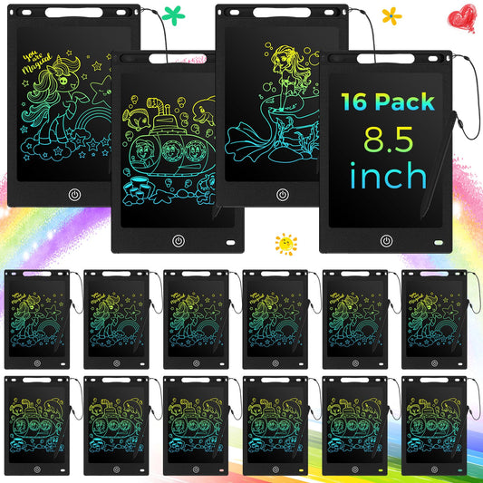 Epakh 16-piece LCD tablet in a backpack for mess-free learning.