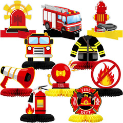 Epakh firetruck honeycomb centerpiece brightens kid's birthday table decor