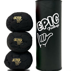 Epic Footbags stitching detail on classic 3-foot bag.