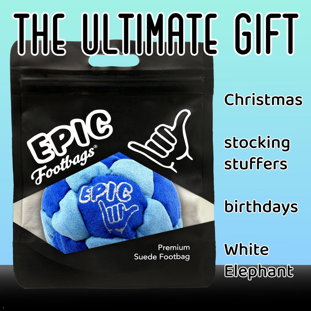 Epic Hacky Saks footbag classic side view highlights lightweight feel for beginners.
