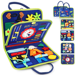 EPIMA Toddler Busy Board zipper focus helps develop fine motor skills.