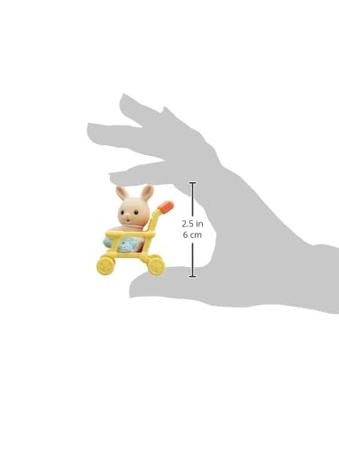 Epoch Sylvanian Families baby stroller B-34 play setup invites story-driven pretend adventures.