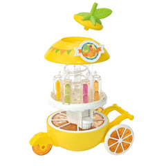 Epoch Sylvanian cups and toppings neatly stored in wagon