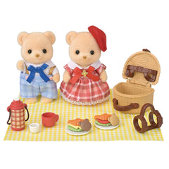 Epoch Sylvanian biscuit bear figure with fluffy fur boosts imaginative play.