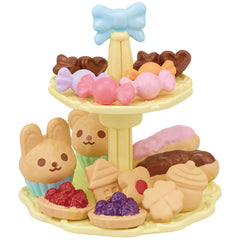 Epoch Sylvanian Families sweets party set doll-scale scene for storytelling.