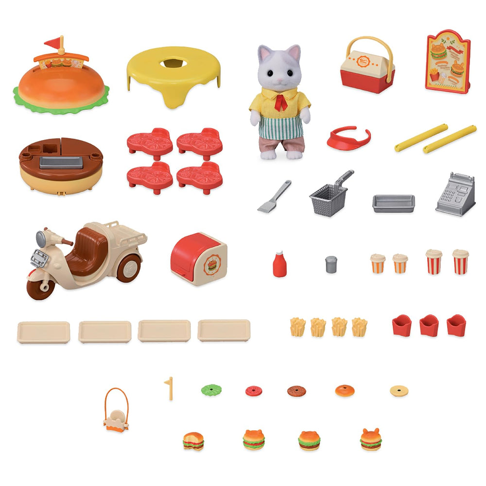 Epoch Sylvanian Latte Cat Dad figure joins the family role-play