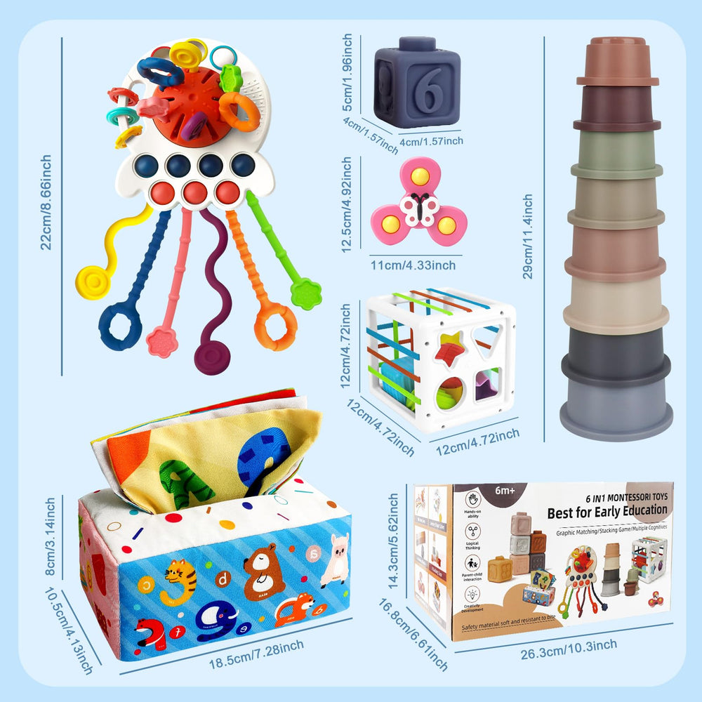 Epogg stacking cups stimulate color recognition and nesting play for hands-on learning.