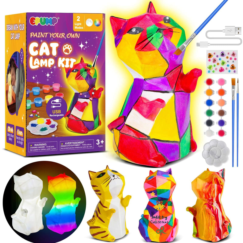 EPUMP Paint Your Own Cat Lamp Kit — unpainted cat lamp for creative play