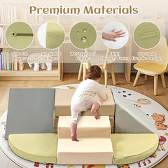 Erament soft-play semicircles promoting stacking and balance