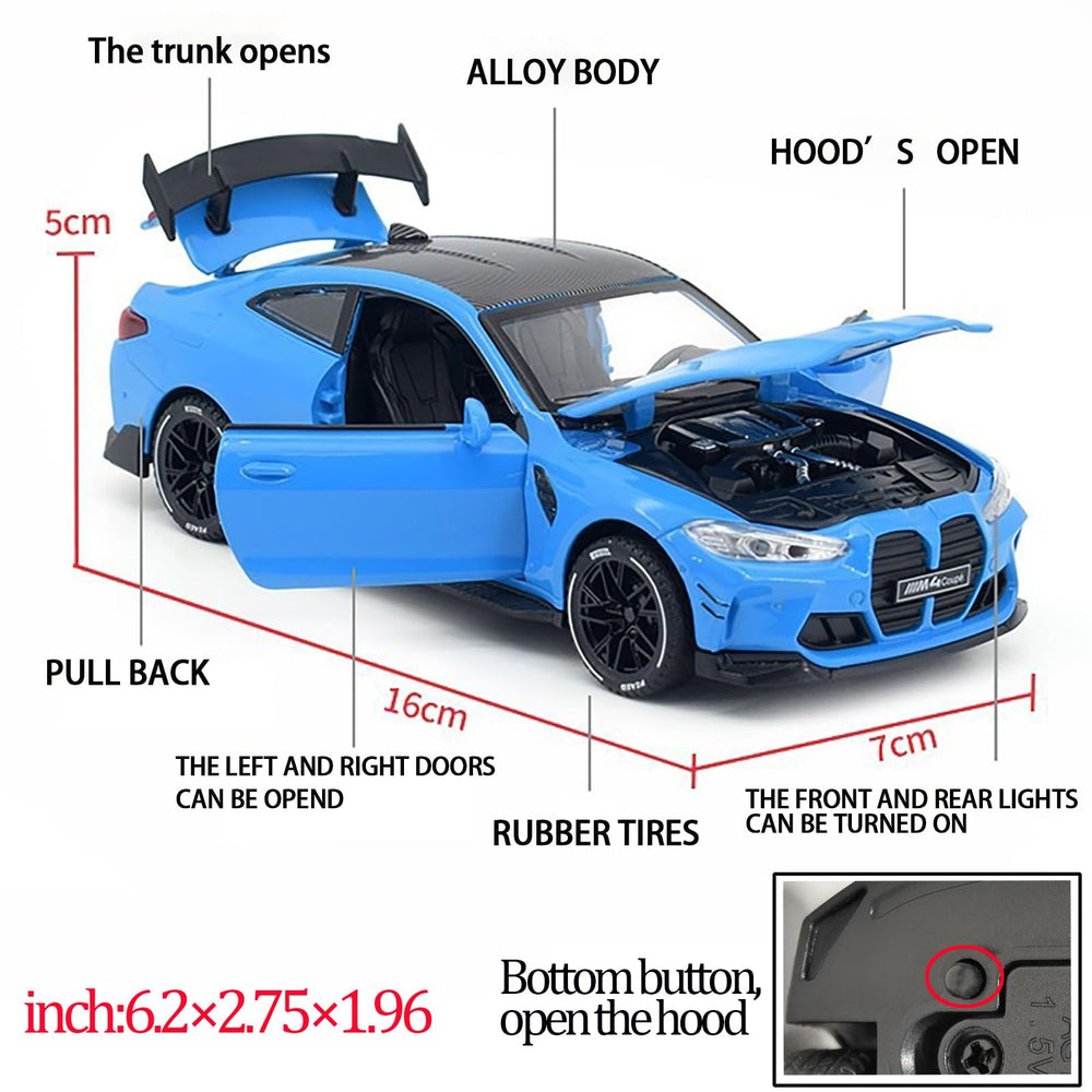 ERBADIHAGO M4 blue opening doors showcases interactive features for imaginative play.