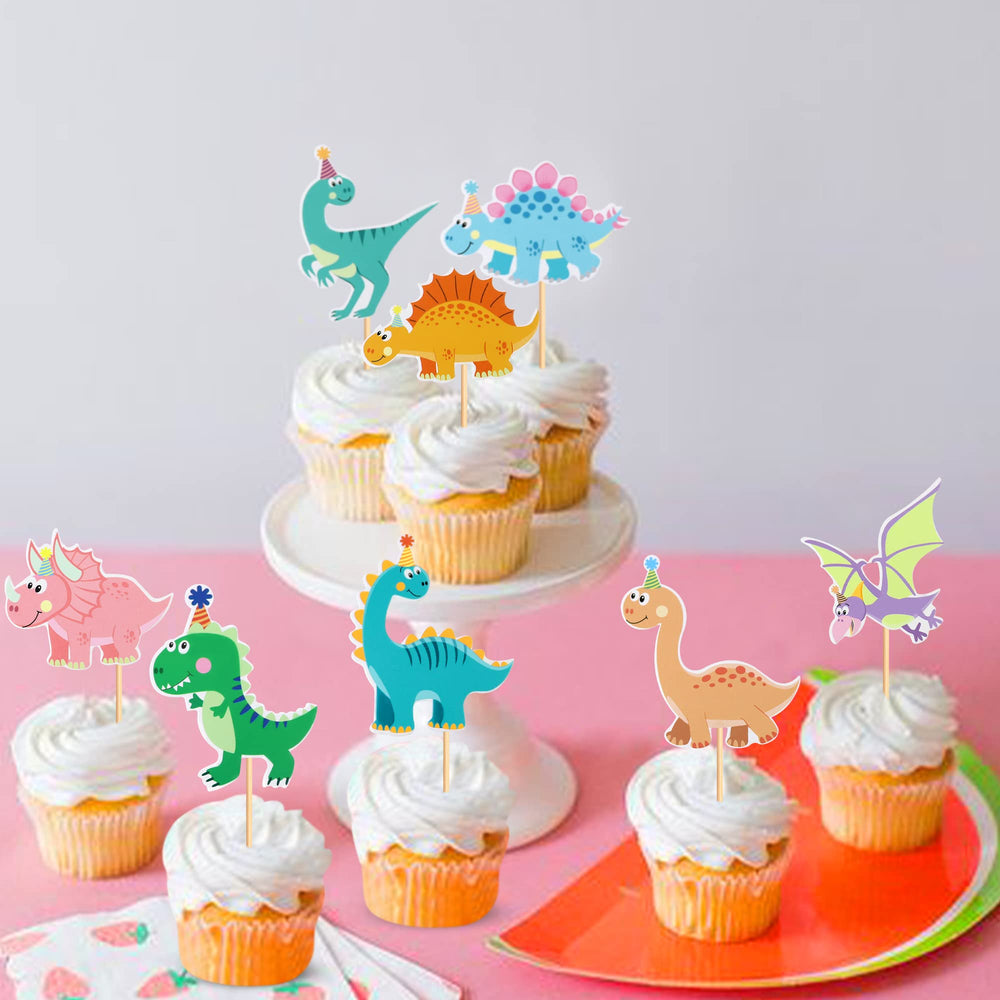 Ercadio dinosaur cupcake topper design D brightens baby shower desserts