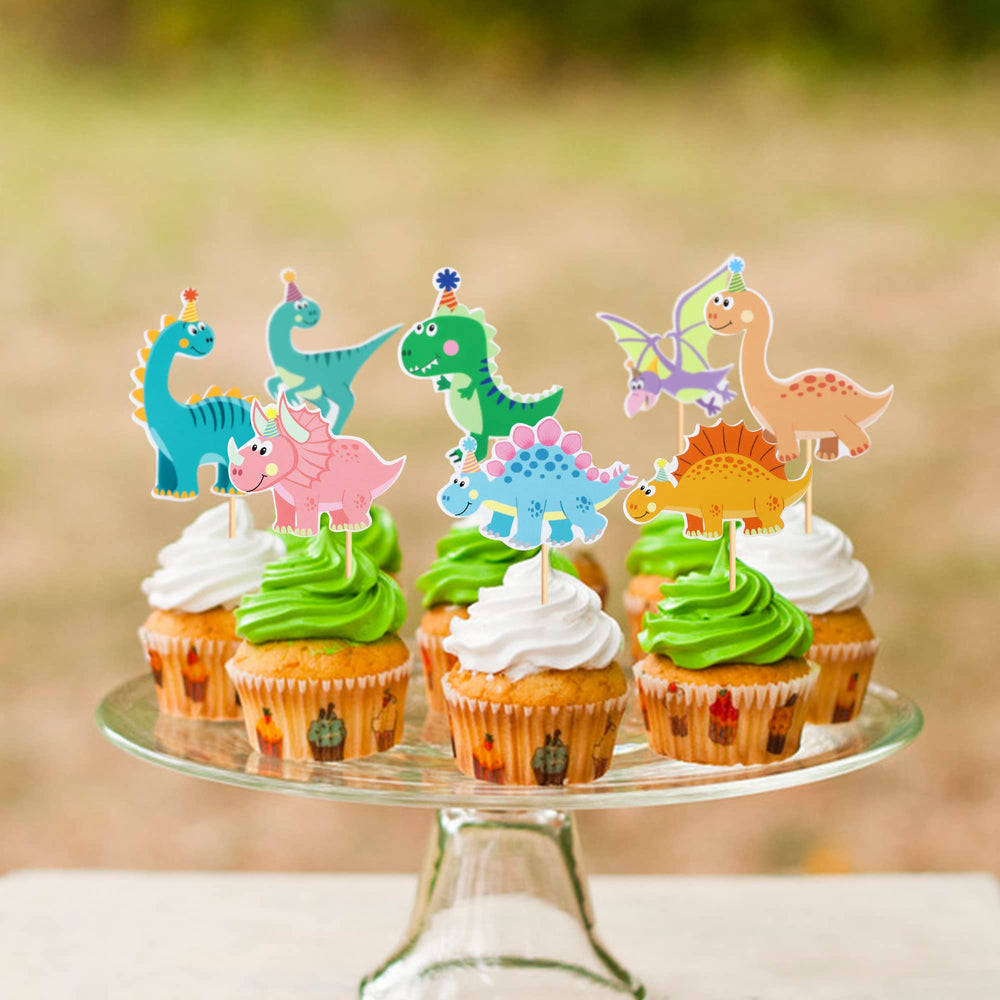 Ercadio dinosaur cupcake topper design F adds color to fruit cups