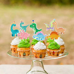 Ercadio dinosaur cupcake topper design F adds color to fruit cups