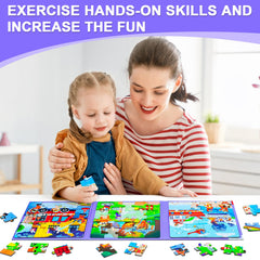 EREBADI Magnetic Puzzle Kid Play scene supports on the go learning