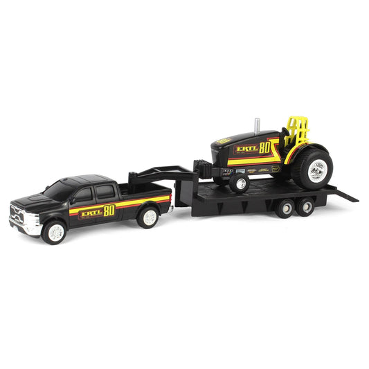 ERTL 1/64 pulling tractor with 80th anniversary decor for display or play.