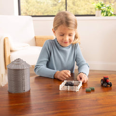 ERTL Case IH grain bin set hay bales, enhances barn setup play