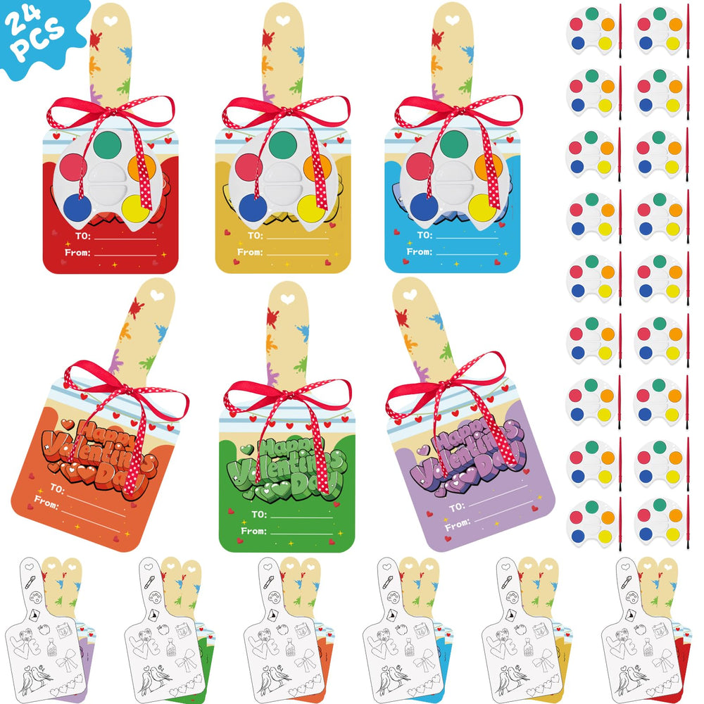 Eruner valentine kids paint set with vibrant colors for classroom art projects.