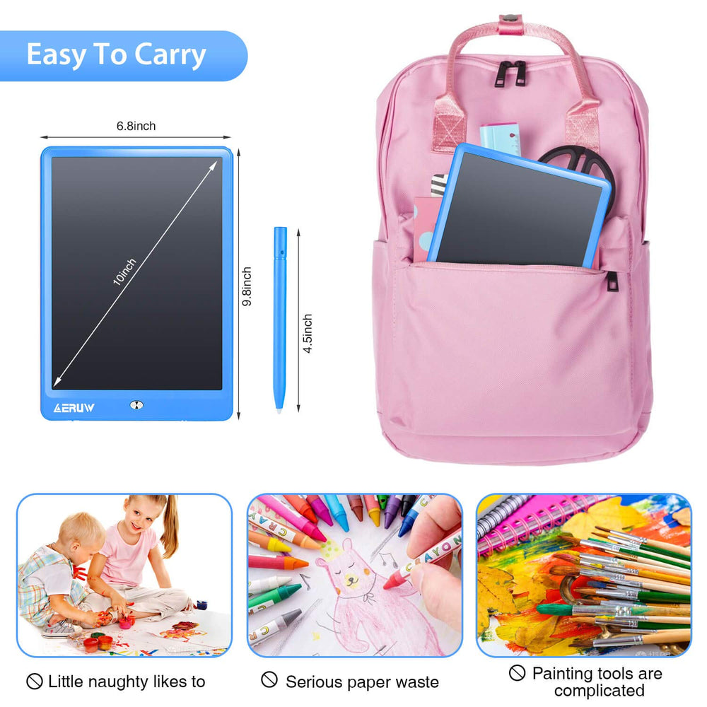 ERUW blue doodle board shows vibrant colors and clear lines.