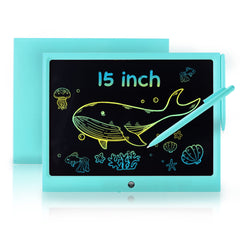 ERUW LCD writing tablet for kids with a colorful doodle surface for mess-free drawing