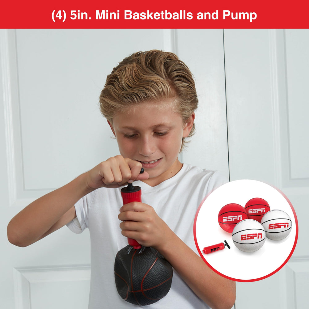 ESPN mini basketballs in red and white for easy team play