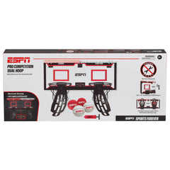 Four mini basketballs included for immediate two-player games.