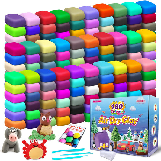ESSENSON air dry clay kit with 180 colors for kids boosts creativity and fine motor skills