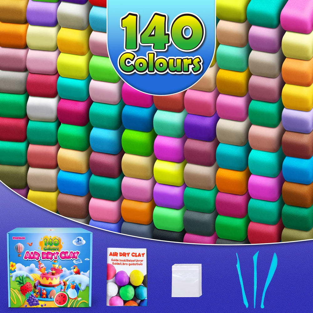 Essenson air dry clay kit inspires kids to imagine and build colorful figures.