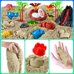 Essenson Sensory Bin encourages imaginative play with dinosaur landscape creation.