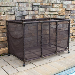 Essentially Yours Pool Noodles Holder brown option complements outdoor décor.