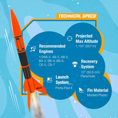 Estes 1427 Alpha III Porta-Pad launch pad supports quick liftoffs.